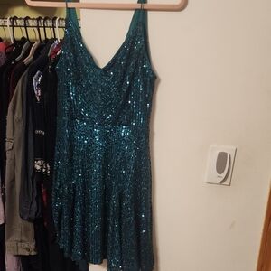 Teal Sequin Dress